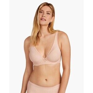 NEW! ThirdLove 24/7 Pima Cotton Plunge Bra Size 40B Nude Adjustable Underwire